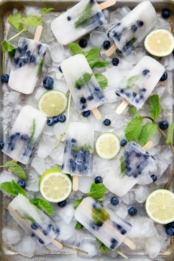 Blueberry Mojito Popsicles | bromabakery.com