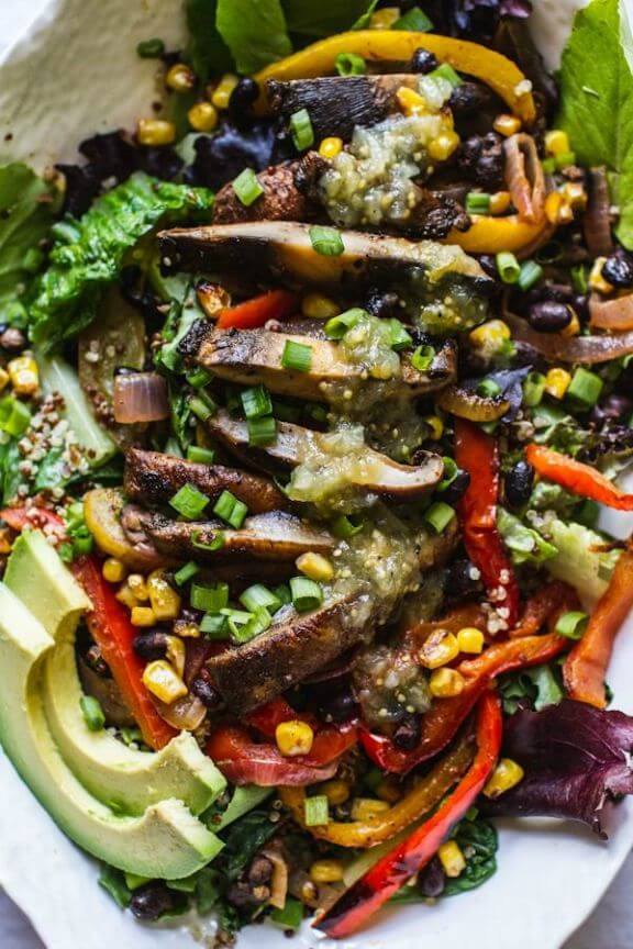 Grilled Veggie Fajita Salad | edibleperspective.com
