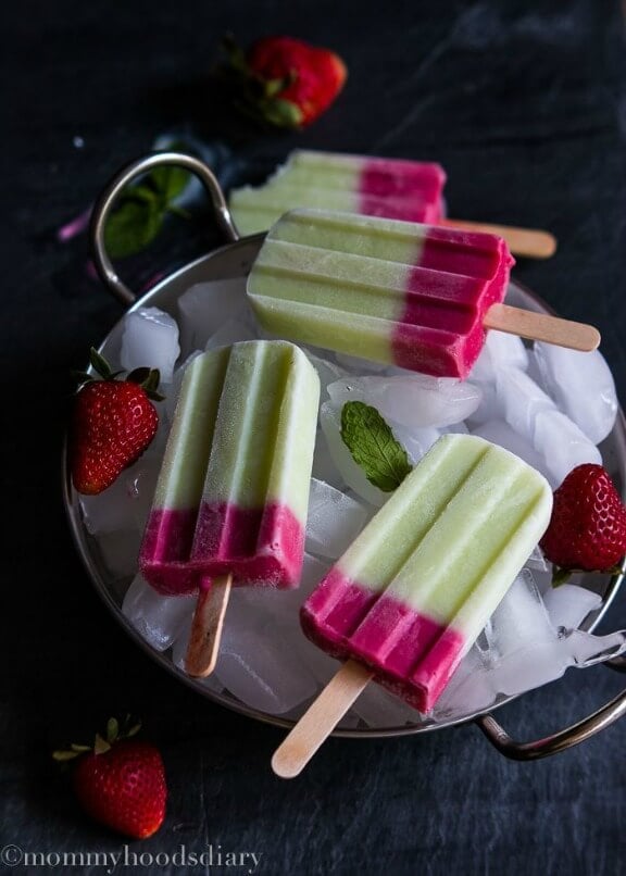 Honeydew and Berries Yogurt Popsicles | mommyhoodsdiary.com