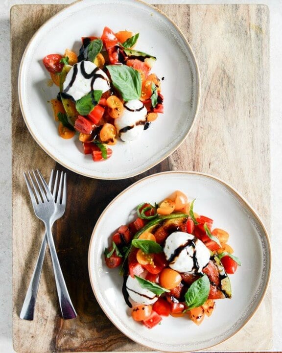 Honey Grilled Watermelon Caprese Salads | howsweeteats.com