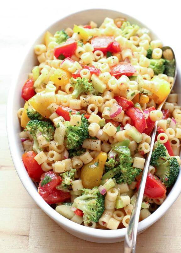 Marinated Vegetable Pasta Salad | barefeetinthekitchen.com