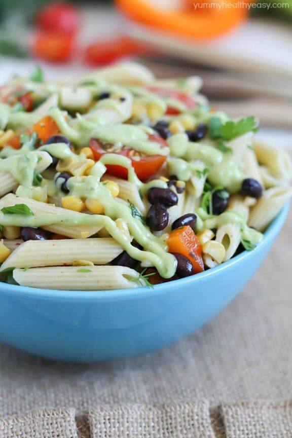 Mexican Pasta Salad | yummyhealthyeasy.com