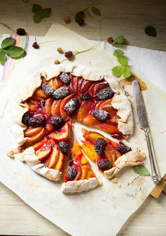 Peach & Blackberry Galette | abitwholesomely.com