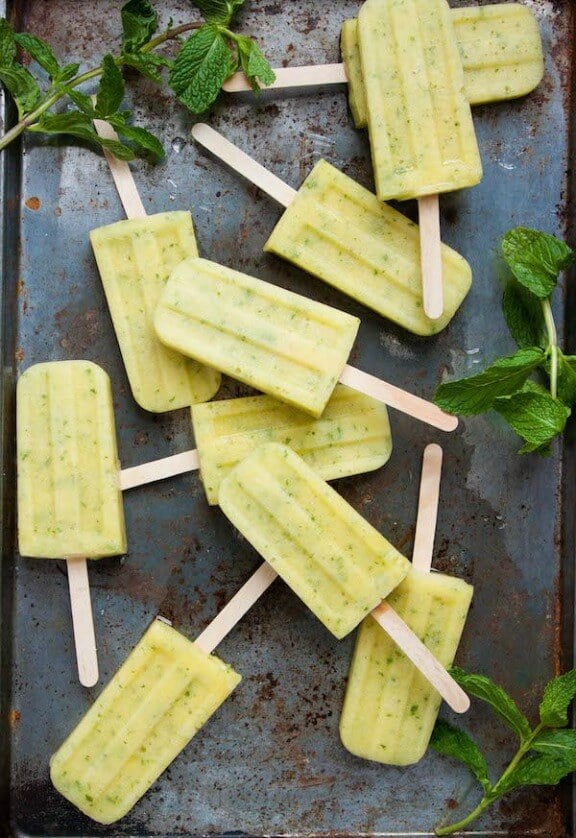 Pineapple Mint Popsicles | thecornerkitchenblog.com