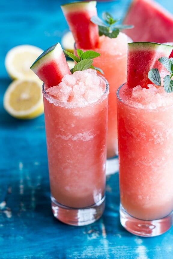 Pink Watermelon Lemonade Slushies | halfbakedharvest.com