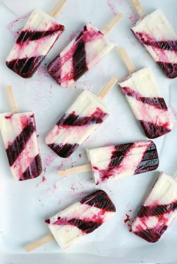 Striped Berry Buttermilk Popsicles | brooklynsupper.net