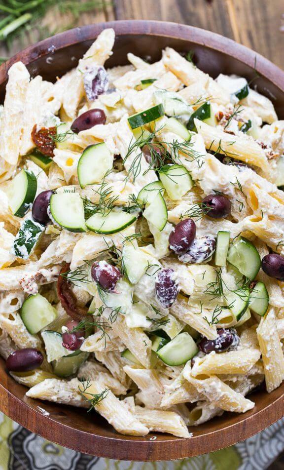 Tzatziki Pasta Salad | spicysouthernkitchen.com