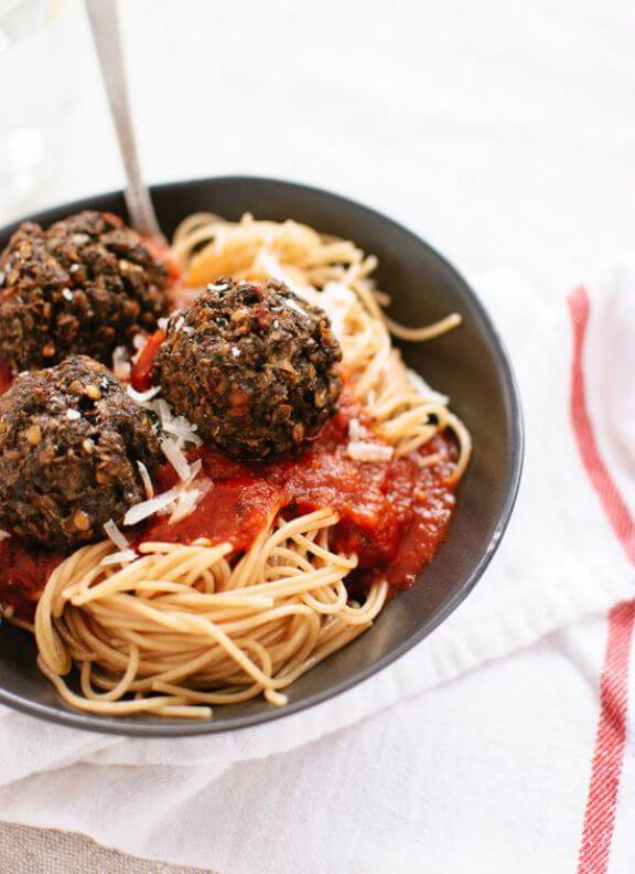 Vegetarian Lentil and Mushroom Meatballs | cookieandkate.com