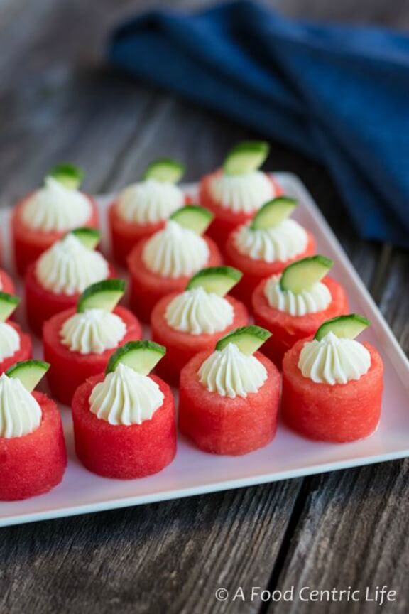 Watermelon and Goat Cheese Appetizer | afoodcentriclife.com