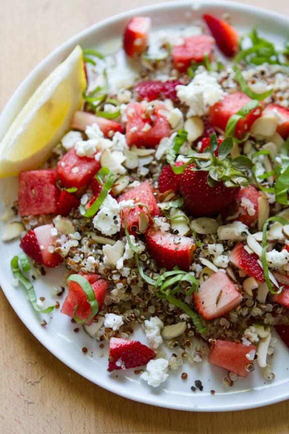 Watermelon, Strawberry, Basil Salad (2 Ways) | edibleperspective.com