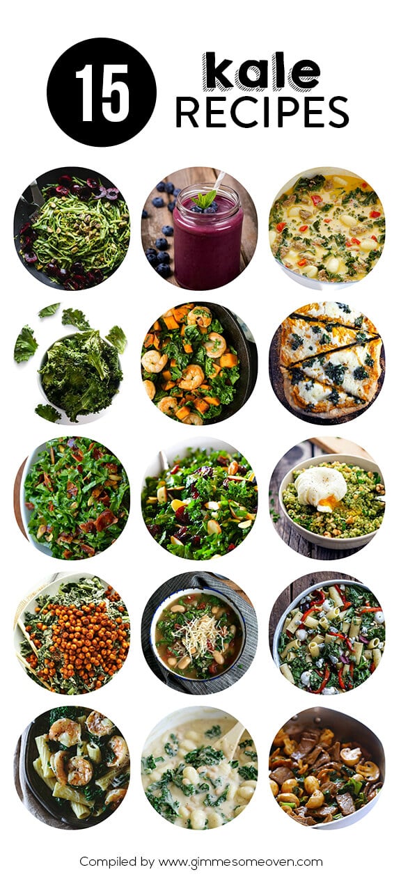 A delicious collection of 15 kale recipes from food bloggers | gimmesomeoven.com