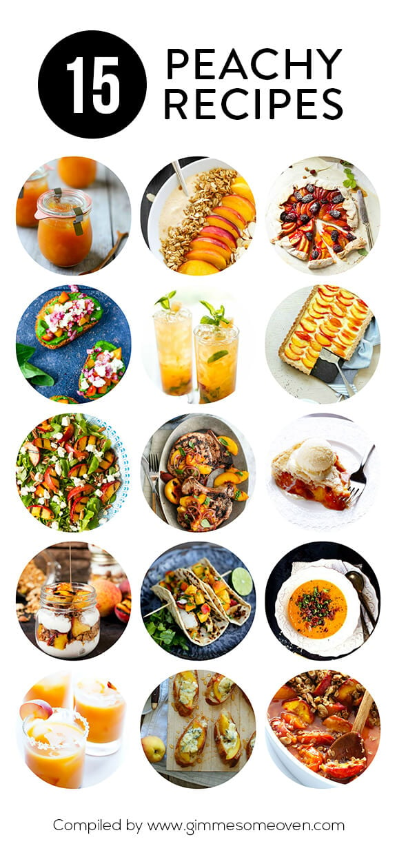 A delicious collection of peach recipes from food bloggers | gimmesomeoven.com