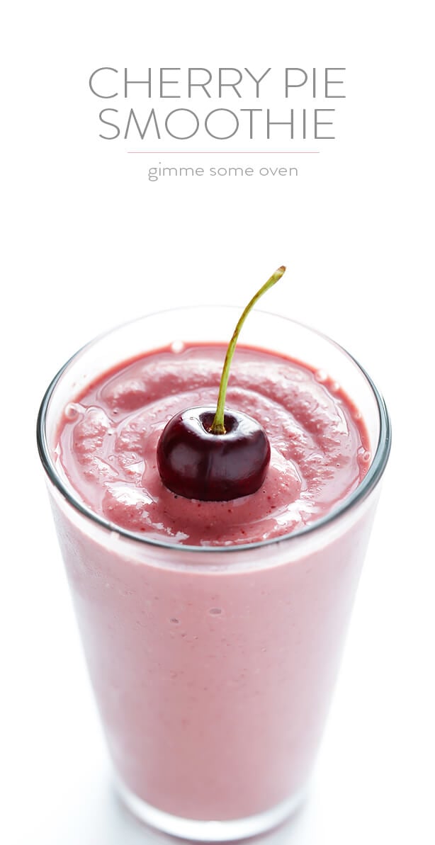 Cherry Pie Smoothie -- full of protein, easy to make, and it tastes like the pie that inspired it! | gimmesomeoven.com