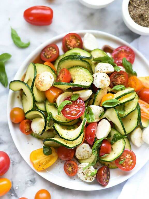 Caprese Zucchini Salad | foodiecrush.com