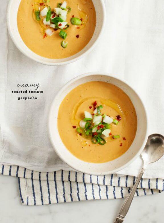 Creamy Roasted Tomato Gazpacho | loveandlemons.com