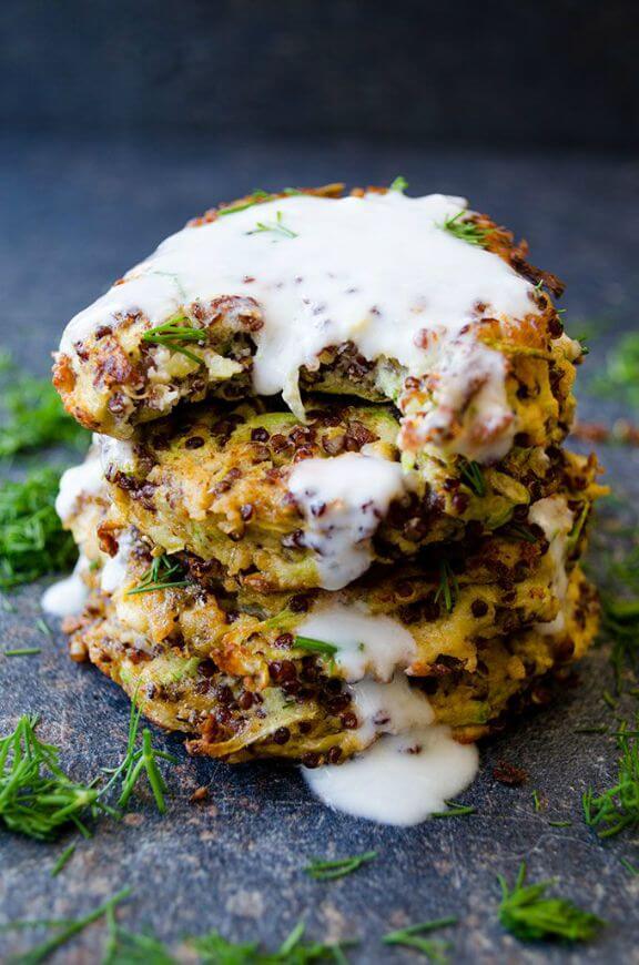 Feta Quinoa Zucchini Fritters | giverecipe.com