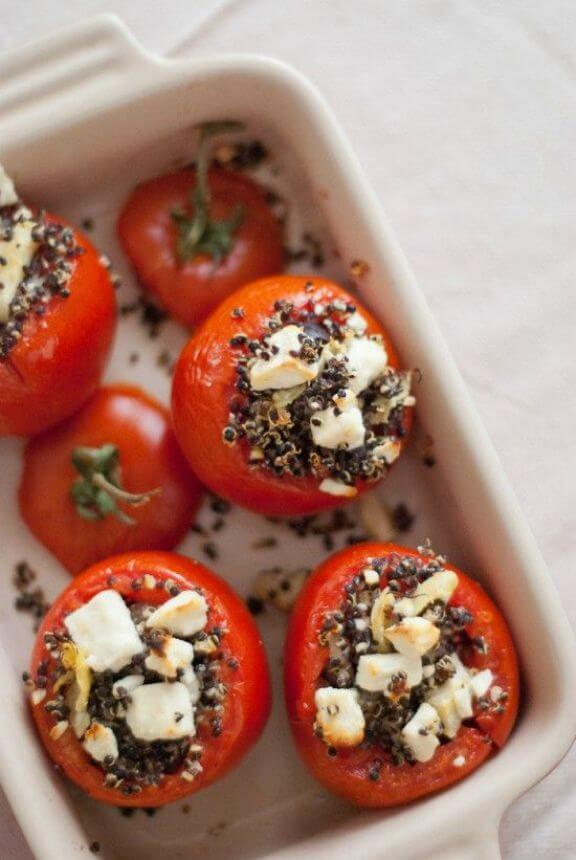 Mediterranean Stuffed Tomatoes with Quinoa | cookieandkate.com