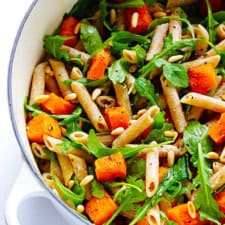 5-Ingredient Butternut Squash, Arugula and Goat Cheese Pasta