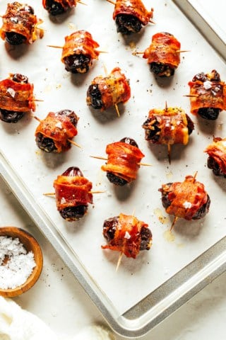 Bacon Wrapped Dates on Sheet Pan