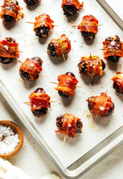 Bacon Wrapped Dates on Sheet Pan