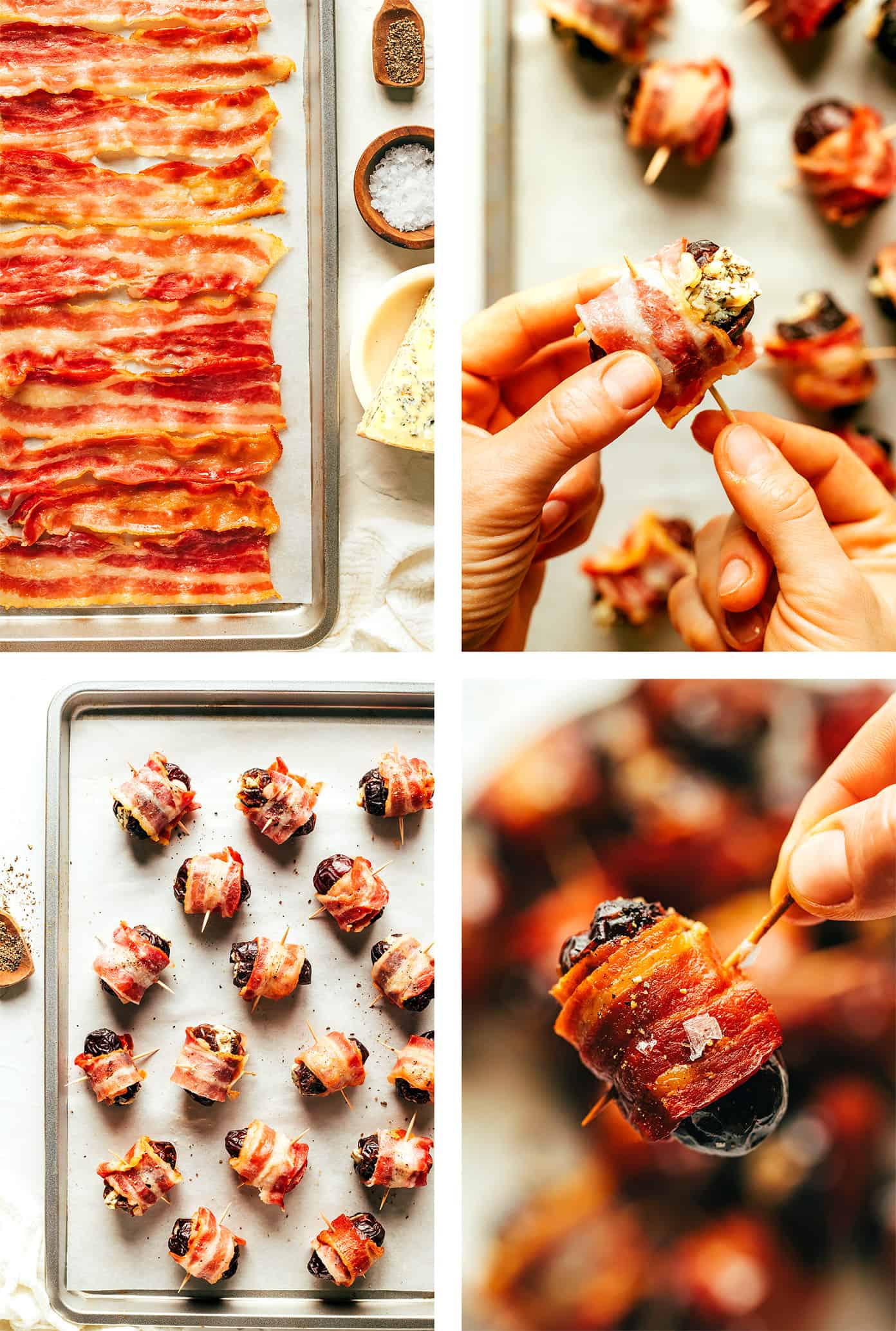 Step By Step of How To Make Bacon Wrapped Dates