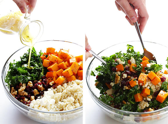 Roasted Butternut Squash, Kale and Cranberry Couscous -- a quick and easy meal that's so fresh and delicious! | gimmesomeoven.com