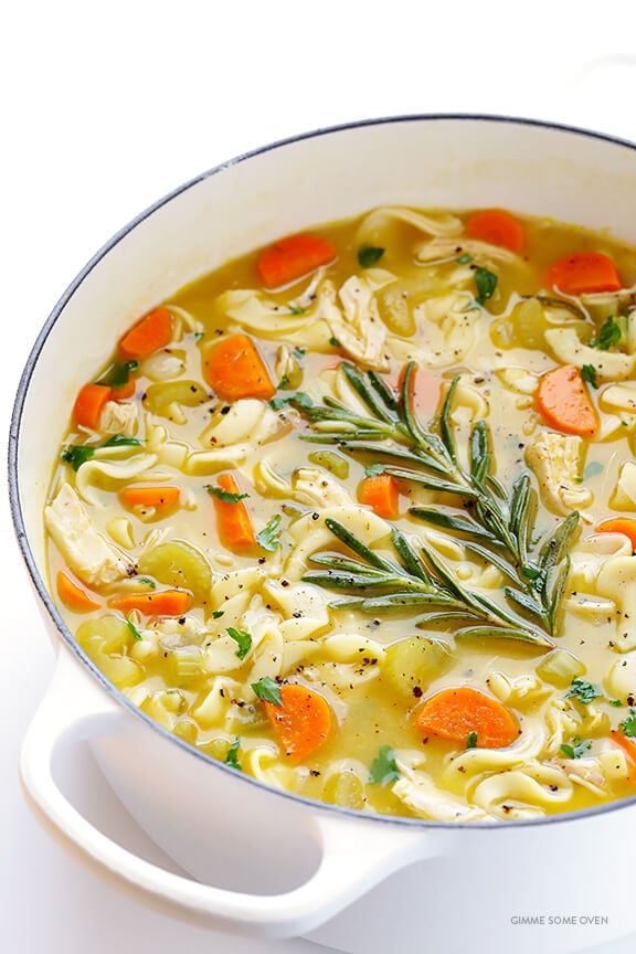 Rosemary Chicken Noodle Soup -- quick and easy to make, and oh-so-comforting | gimmesomeoven.com