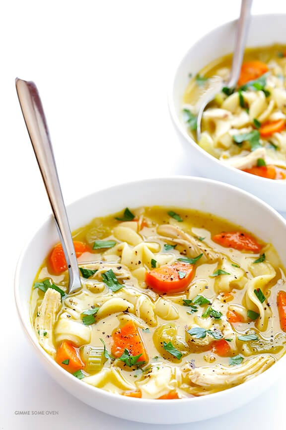 Rosemary Chicken Noodle Soup -- quick and easy to make, and oh-so-comforting | gimmesomeoven.com