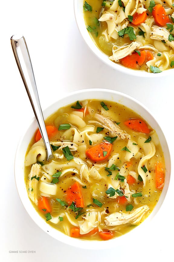 Rosemary Chicken Noodle Soup -- quick and easy to make, and oh-so-comforting | gimmesomeoven.com