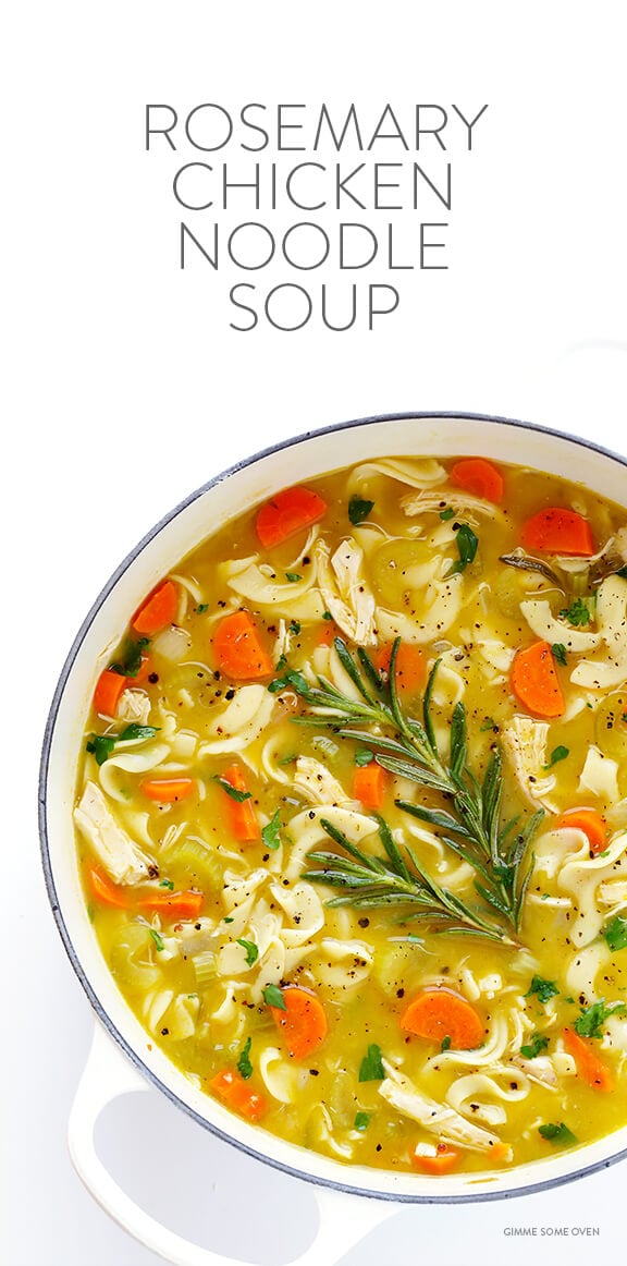 Rosemary Chicken Noodle Soup -- quick and easy to make, and oh-so-comforting | gimmesomeoven.com