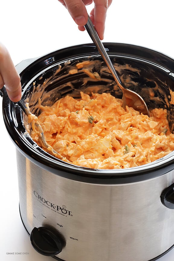 Slow Cooker Buffalo Chicken Dip - Gimme Some Oven