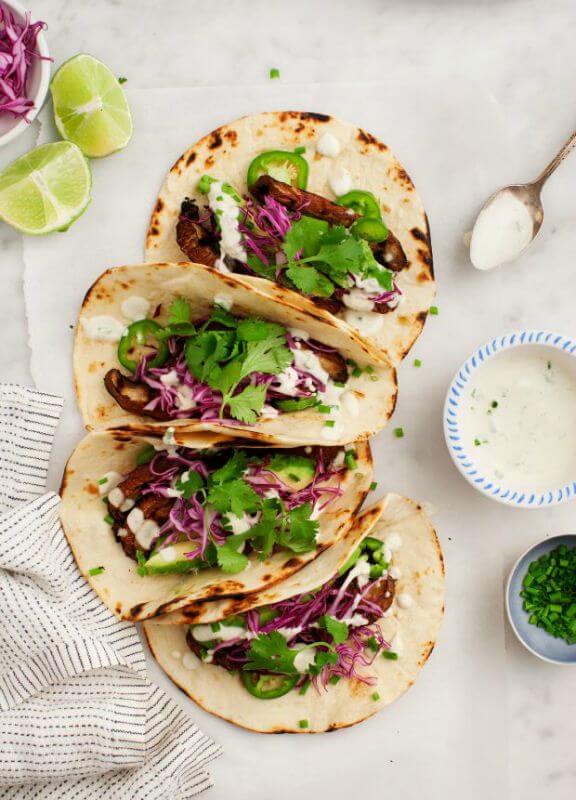 Portobello Tacos with Vegan Jalapeño Sauce | loveandlemons.com