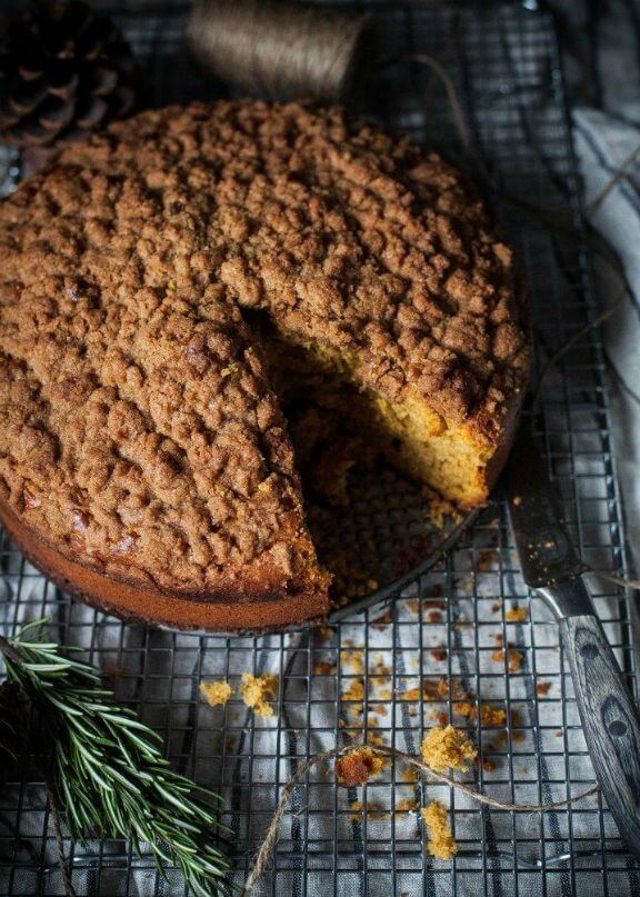 Rosemary-Polenta Pumpkin Coffeecake | thebakingbird.com