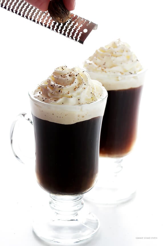 Irish Coffee Recipe -- all you need are 3 basic ingredients for this simple warm drink | gimmesomeoven.com