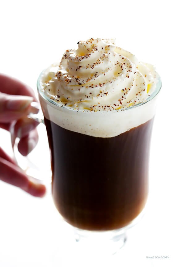 Irish Coffee Recipe -- all you need are 3 basic ingredients for this simple warm drink | gimmesomeoven.com