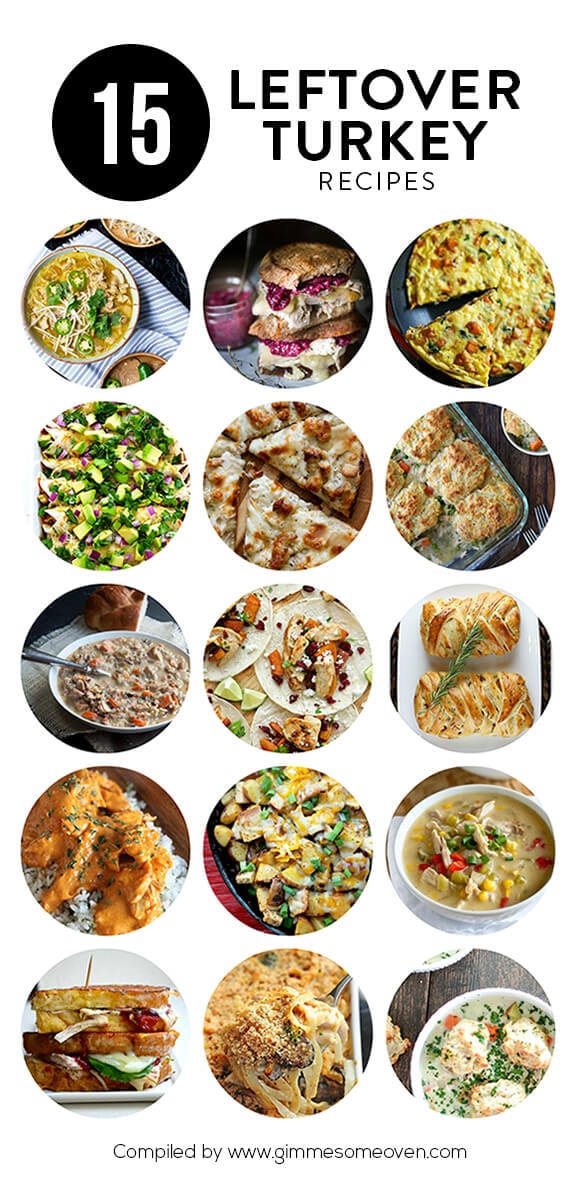 A delicious collection of 15 Leftover Turkey Recipes that will put that Thanksgiving surplus to good use! | gimmesomeoven.com