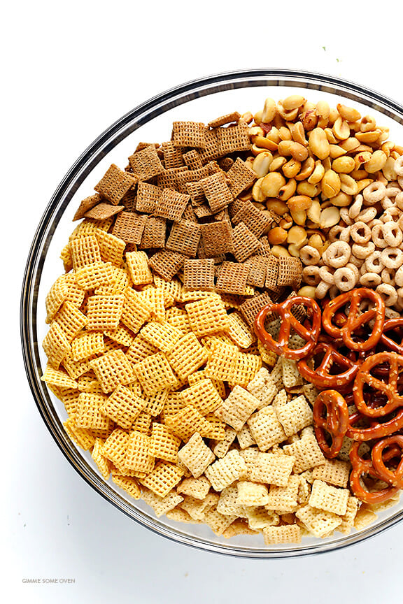 Coconut Oil Chex Mix Recipe -- easy to make in the oven or microwave, and so tasty! | gimmesomeoven.com