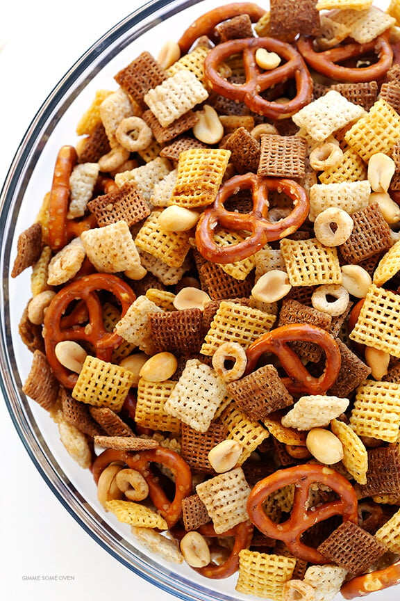 Coconut Oil Chex Mix Recipe -- easy to make in the oven or microwave, and so tasty! | gimmesomeoven.com