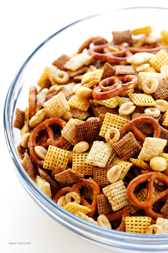 Coconut Oil Chex Mix Recipe -- easy to make in the oven or microwave, and so tasty! | gimmesomeoven.com