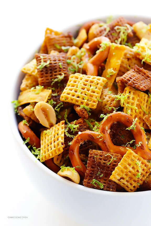 Tequila Lime Chex Mix -- kick your party mix up a notch with this easy and delicious recipe | gimmesomeoven.com