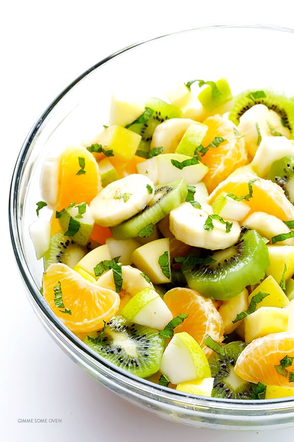 Winter Fruit Salad -- easy to make, and sweetened with a hint of honey | gimmesomeoven.com