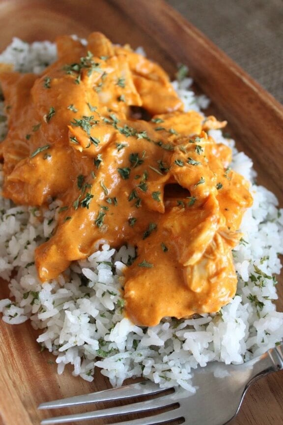 Leftover Turkey Tika Masala with Cilantro Basmati Rice | thedeliciouscook.com