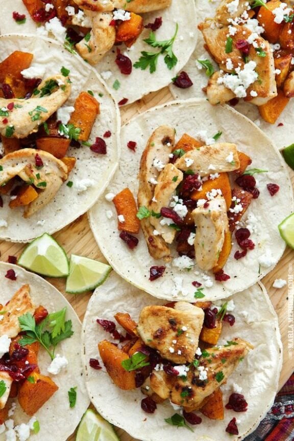 Roasted Butternut Squash & Turkey Tacos | marlameridith.com