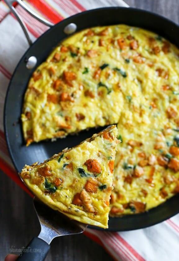 Leftover Turkey and Sweet Potato Frittata | skinnytaste.com