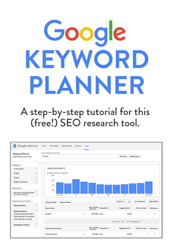 How To Use Google Keyword Planner -- a step-by-step tutorial for this free SEO research tool | gimmesomeoven.com