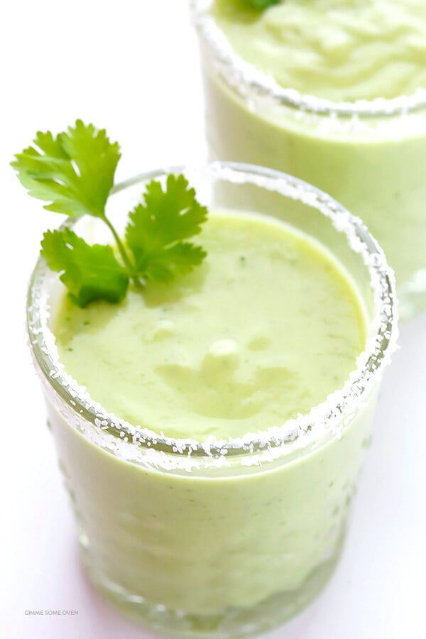 Avocado Margaritas Recipe -- a delicious and creamy twist on this classic cocktail! | gimmesomeoven.com