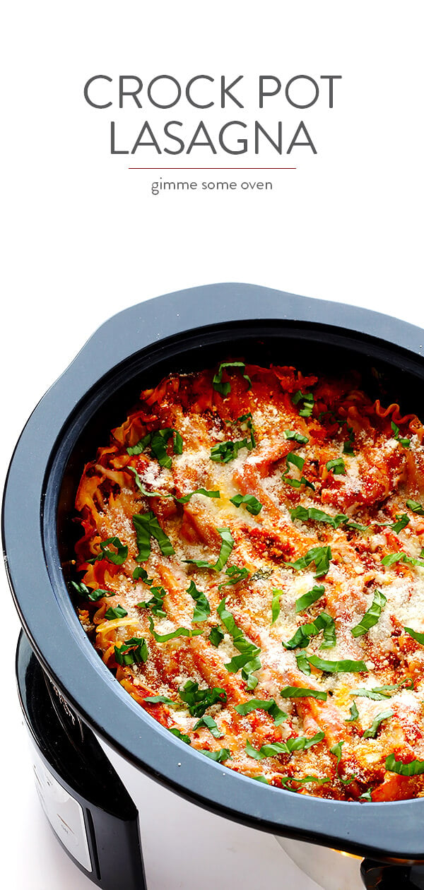 This Slow Cooker Lasagna recipe is easy to make in the crock pot, it takes just minutes to prep, and you can customize it with all of your favorite ingredients. | gimmesomeoven.com