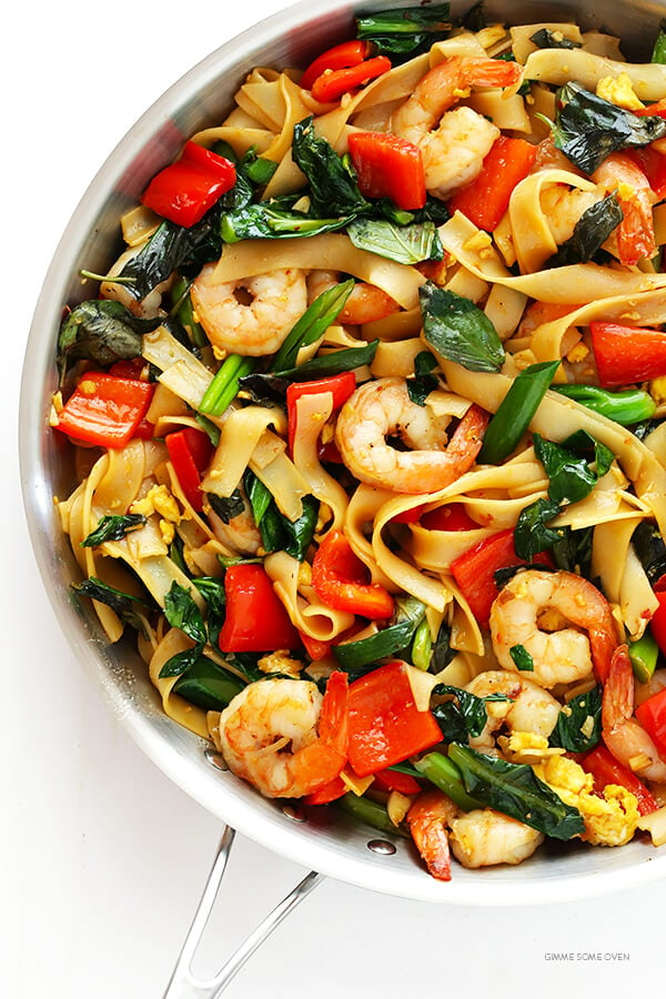 Drunken Noodles Recipe (Pad Kee Mao) -- this classic Thai dish is surprisingly quick and easy to make homemade! | gimmesomeoven.com