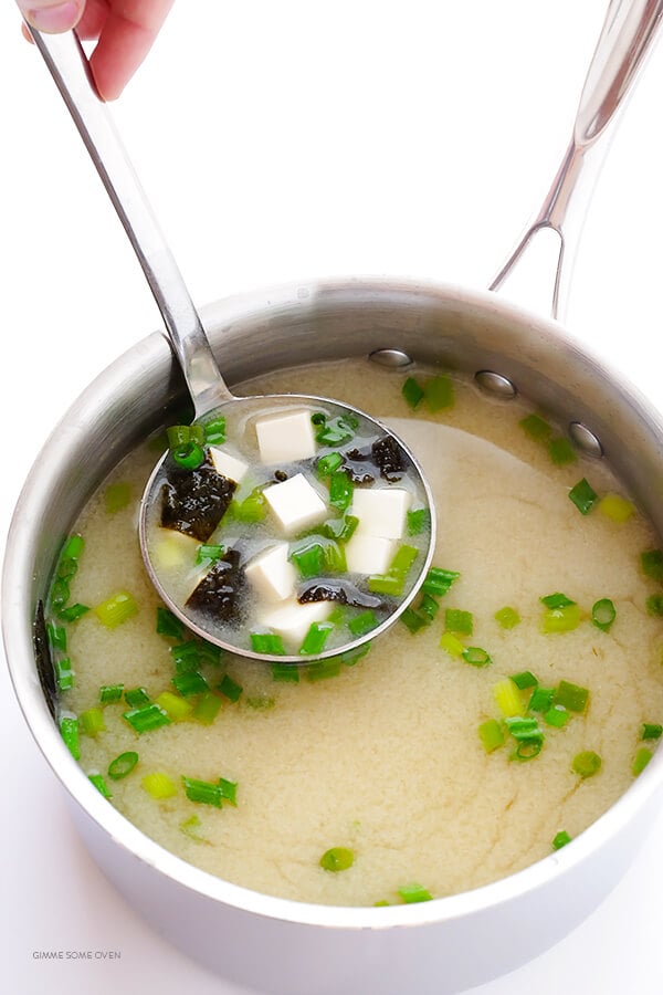 Miso Soup Recipe -- this classic Japanese soup is easy to make at home with just 5 ingredients! | gimmesomeoven.com