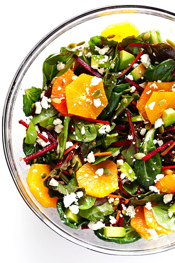 Green Salad with Oranges, Beets & Avocado | gimmesomeoven.com